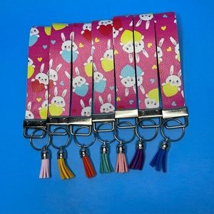 Faux leather keychain